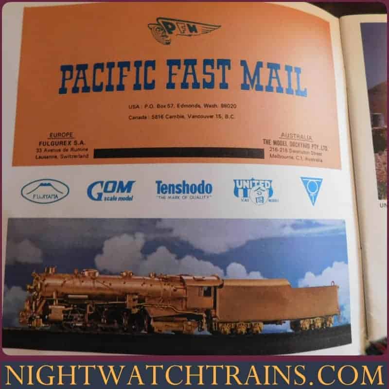 Pacific Fast Mail History A Look at the 1969 Brass Train Catalog