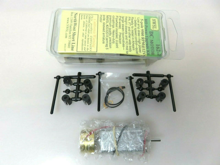 NWSL Northwest Short Line 162-4 HO Re-power Kit Can Motor 1 Brass Flywheel NIB image 1
