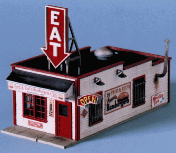 Blair Line #190 HO Scale Laser-cut Fred & Red's Hamburgers Kit NIB