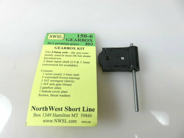 Northwest Short Line #150-6 NWSL 0.3 Mod 36-1 Idler Gearbox Kit 3mm Axle NIB image 0
