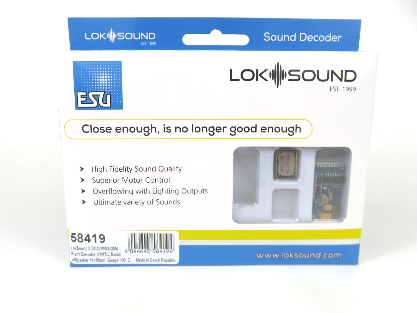 ESU 58419 LokSound V5 HO DCC/MM/SX/M4 21 MTC 21 Pin Sound Decoder,With ...
