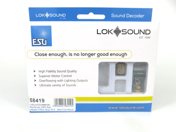 ESU 58419 LokSound V5 HO DCC/MM/SX/M4 21 MTC 21 Pin Sound Decoder,With Speaker