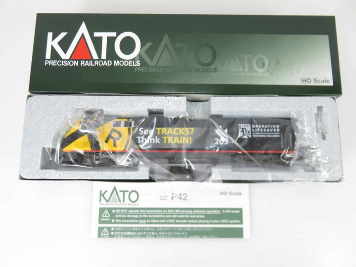 Kato 37-6119 HO Scale Amtrak Operation Lifesaver GE P42 Diesel Locomotive #203 image 1