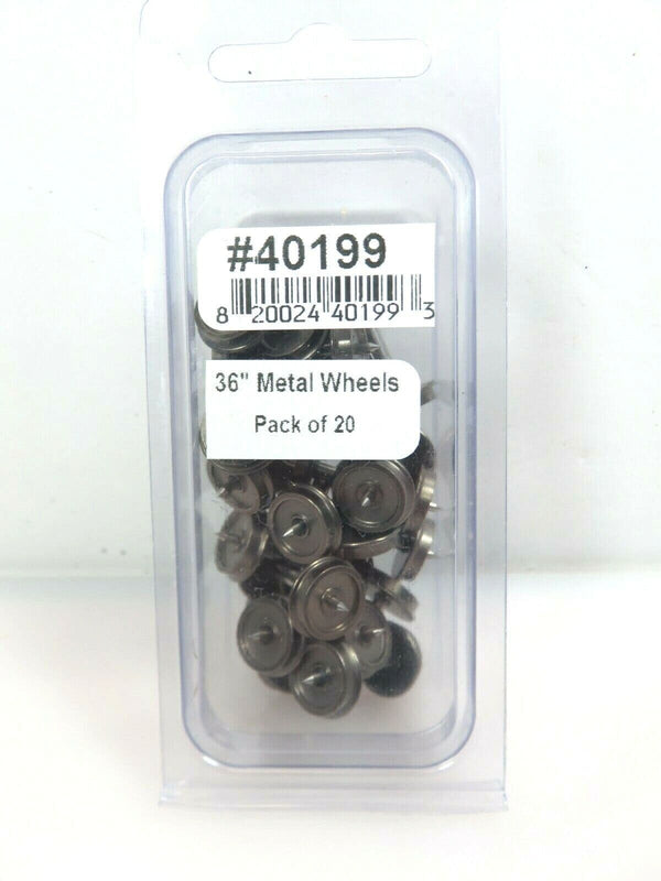 Bowser #40199 HO Scale 36" Metal Wheel Sets with Needlepoint Axles (20) NIB image 0