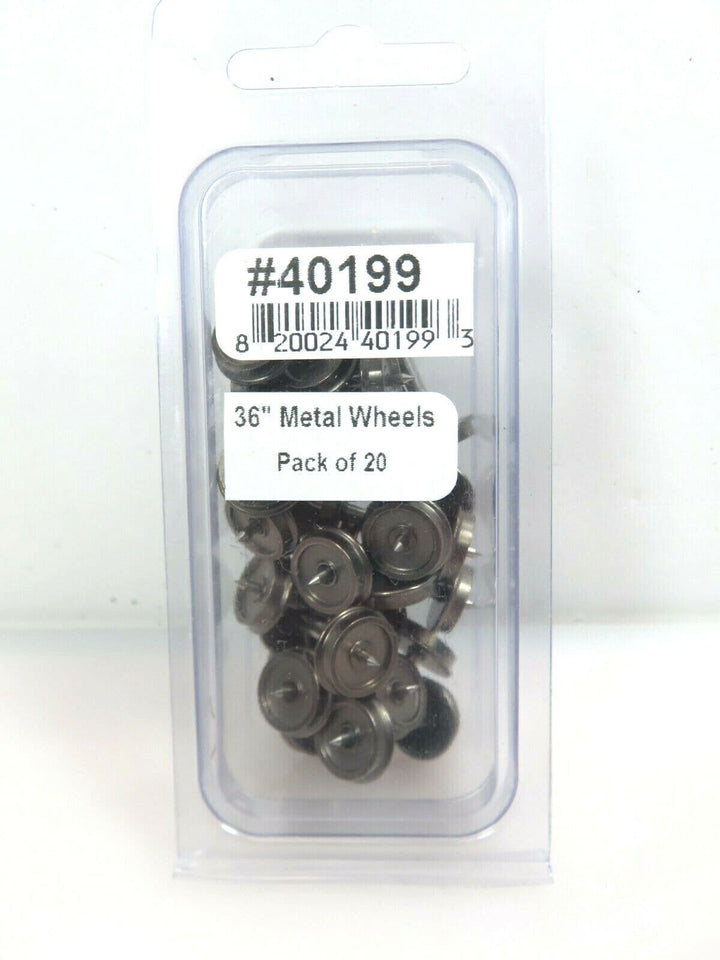 Bowser #40199 HO Scale 36" Metal Wheel Sets with Needlepoint Axles (20) NIB image 0