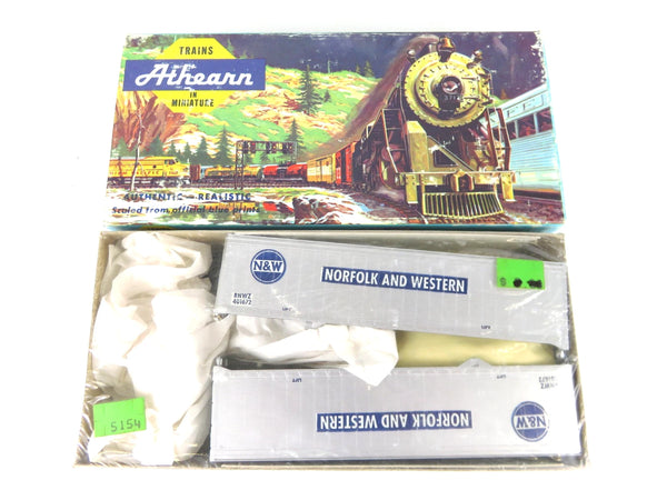 Athearn 5154 HO Scale 40' Piggy Back Trailers Norfolk & Western 2-Pack Kit NOS