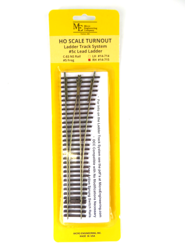 Micro Engineering HO 14-715 Code 83 Ladder Track System 5c Lead Ladder Switch RH