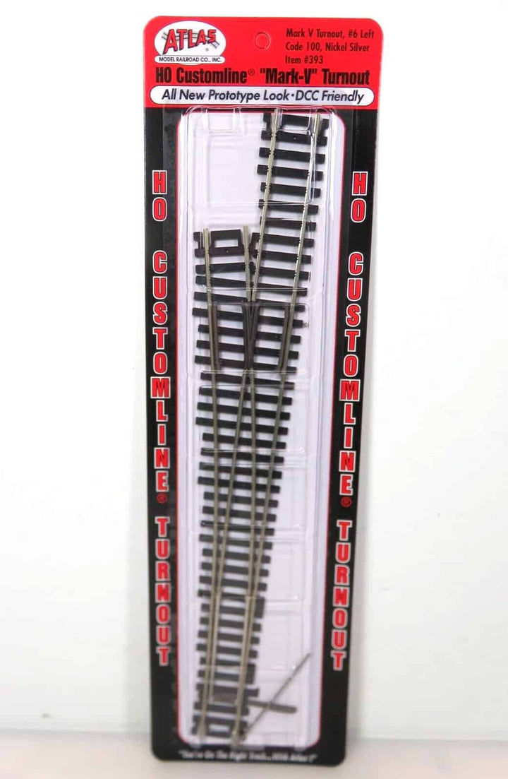 Atlas #393 HO Scale Code 100 Mark V No. 6 LH Left Hand Turnout Customline NIB image 0