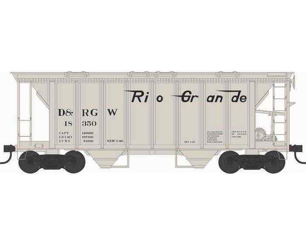 Bowser #43257 HO Scale 70-Ton 2-Bay Covered Hopper D&amp;RGW Rio Grande #18360 NIB image 0