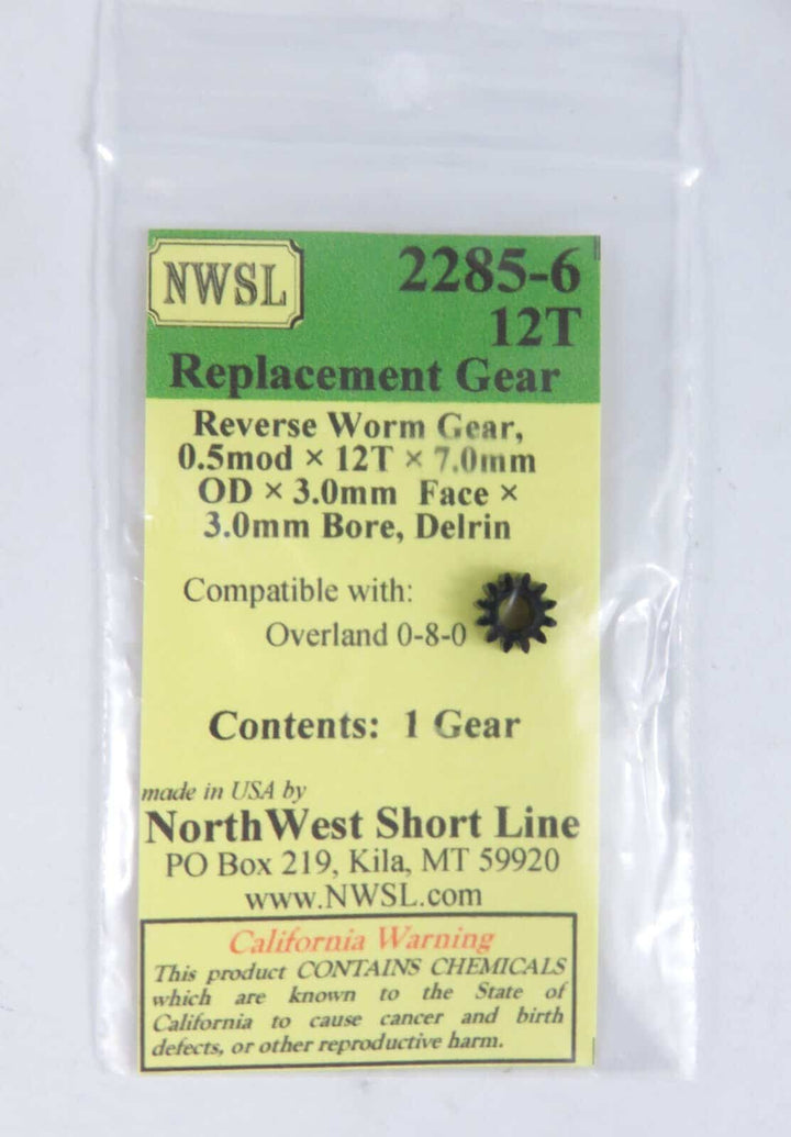 Northwest Short Line NWSL 2285-6 12 Tooth Reverse Worm Gear Delrin image 1