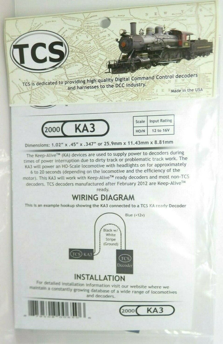 Train Control Systems TCS #2000 KA3 Keep Alive Power Supply HO Scale image 2