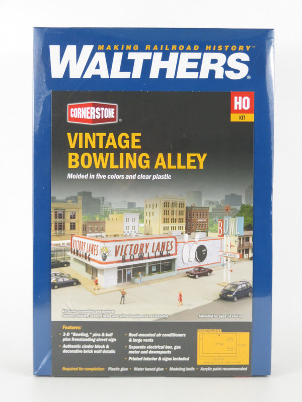 Walthers Cornerstone 933-4118 HO Scale Vintage Bowling Alley Unassembled Kit NIB
