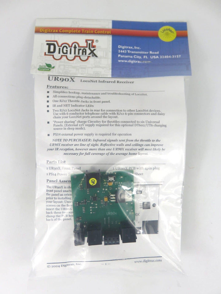 Digitrax UR90X Infrared LocoNet Receiver W/Front Panel Replaces UR90 NIB image 1
