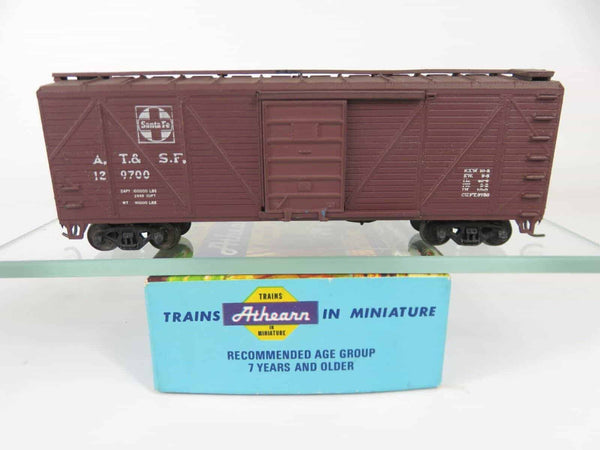 Vintage Roundhouse HO Scale 40' Wood Boxcar ATSF Santa Fe #129700 Kadee's image 0