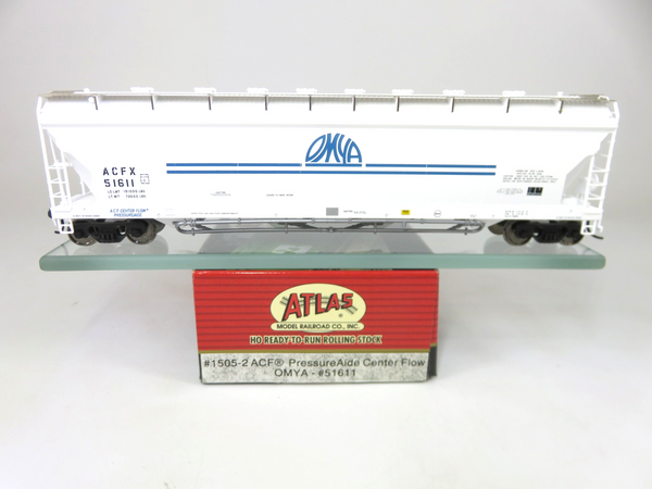 Atlas 1505-2 HO Scale ACF PressureAide Center Flow Hopper OMYA #51611
