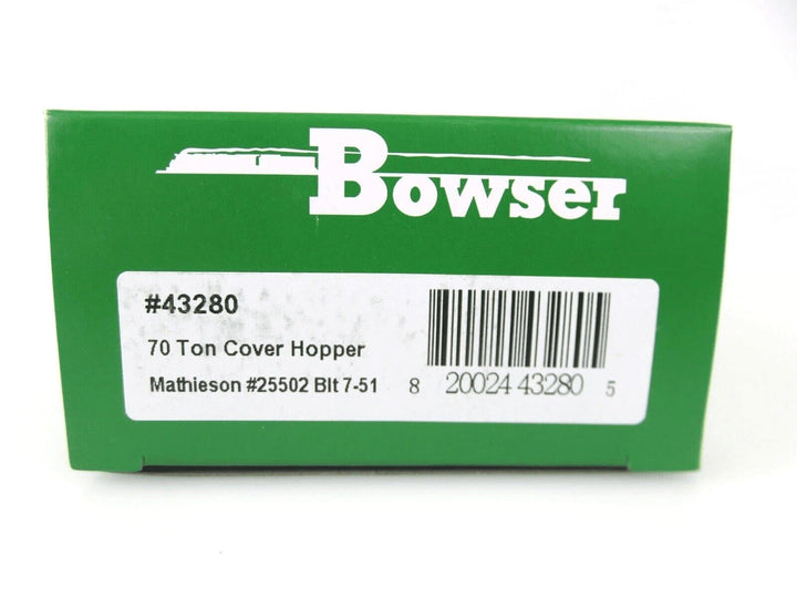 Bowser #43280 HO Scale 70-Ton 2-Bay Covered Hopper Mathieson #25502 NIB image 2