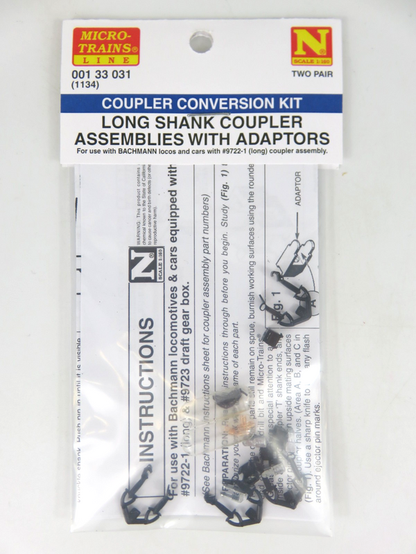 Micro-Trains 00133031 N Scale Long Shank Coupler Assemblies W/ Adapters (1134)