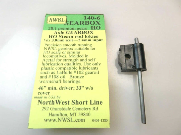 Northwest Short Line #140-6 NWSL 0.3 Mod 28-1 Non-Idler Gearbox Kit 3mm Axle NIB image 3