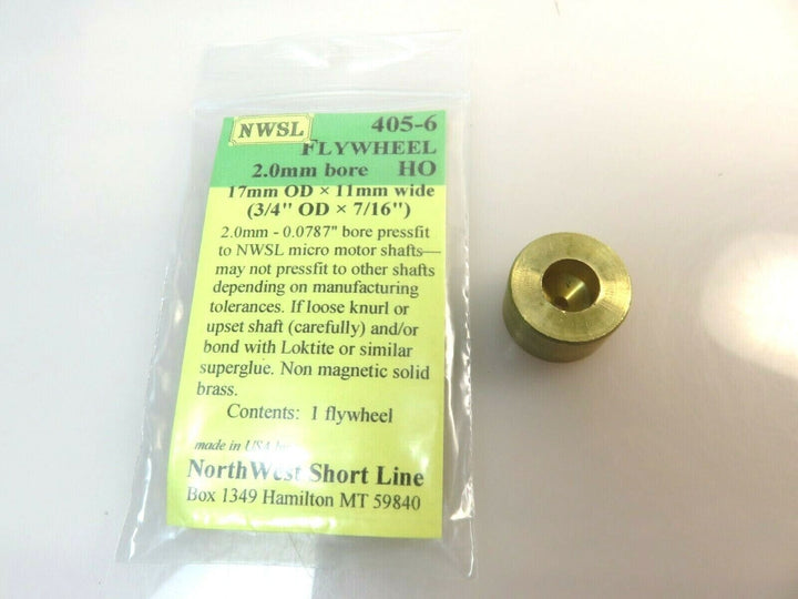 Northwest Short Line #405-6 NWSL Brass 17 MM Flywheel for HO Scale Locomotives image 3