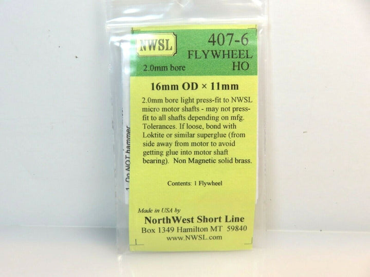 Northwest Short Line #407-6 NWSL Brass 16 MM Flywheel for HO Scale Locomotives image 1