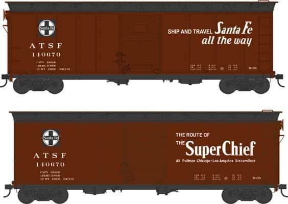 Bowser #43145 HO Scale 40' Boxcar ATSF Santa Fe Super Chief Slogan Road #140777 image 0