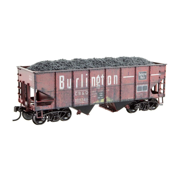 Micro Trains Accurail 2500 004 HO Scale CB&Q 33' 2 Bay Open Hopper Kit Weathered