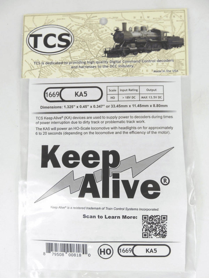 Train Control Systems TCS #1669 KA5 Keep Alive Power Supply HO Scale image 1
