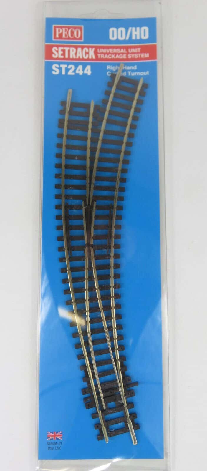 Peco Setrack ST-244 HO Scale Code 100 Right Hand RH Curved Turnout Switch image 0