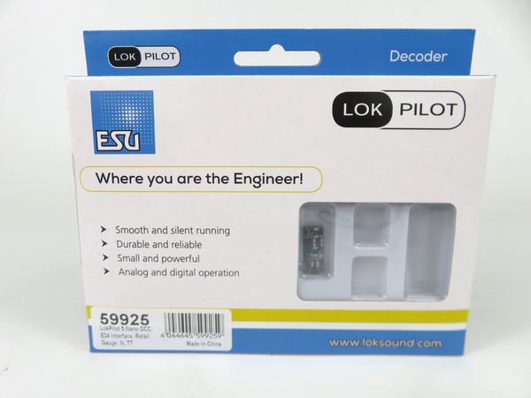 ESU 59925 LokPilot 5 Nano DCC Decoder E24 Interface N, TT Gauge NIB