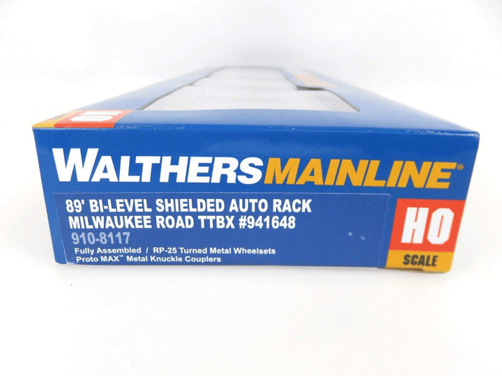 Walthers 910-8117 HO 89' Bi-Level Shielded Auto Rack Milwaukee Road TTBX #941648 image 3