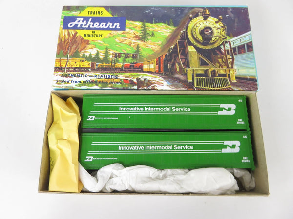 Athearn 5601 HO Scale 45' Piggy Back Trailers Burlington Northern 2-Pack Kit NOS