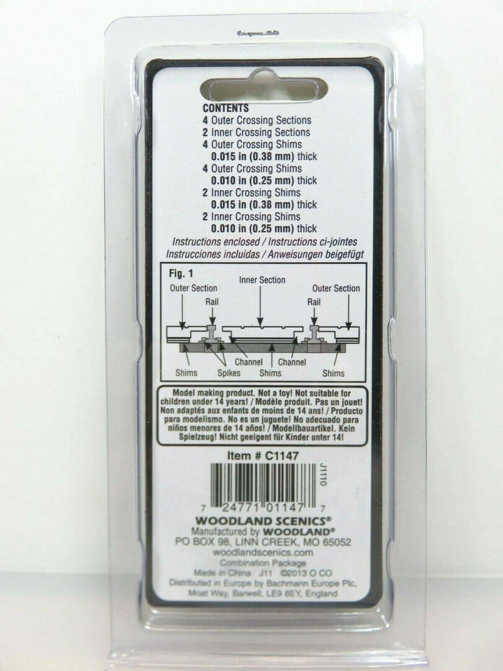 Woodland Scenics HO C1147 Wood Grade Crossing 2 Sets NIB image 1