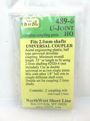 Northwest Short Line NWSL 489-6 Driveline Universal U-Joint 2.0mm Shaft HO Scale image 2