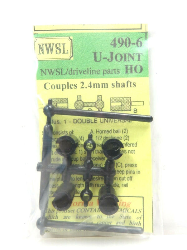 Northwest Short Line NWSL 490-6 Driveline Universal U-Joint 2.4mm Shaft HO Scale