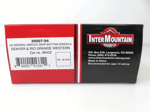 Intermountain 35007-54 HO General Service Drop Bottom Gondola Rio Grande D&amp;RGW image 3
