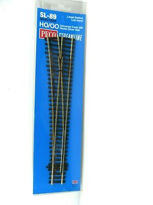 Peco Streamline HO SL89 Code100 Track Insulfrog Large Radius Turnout Left Hand image 0