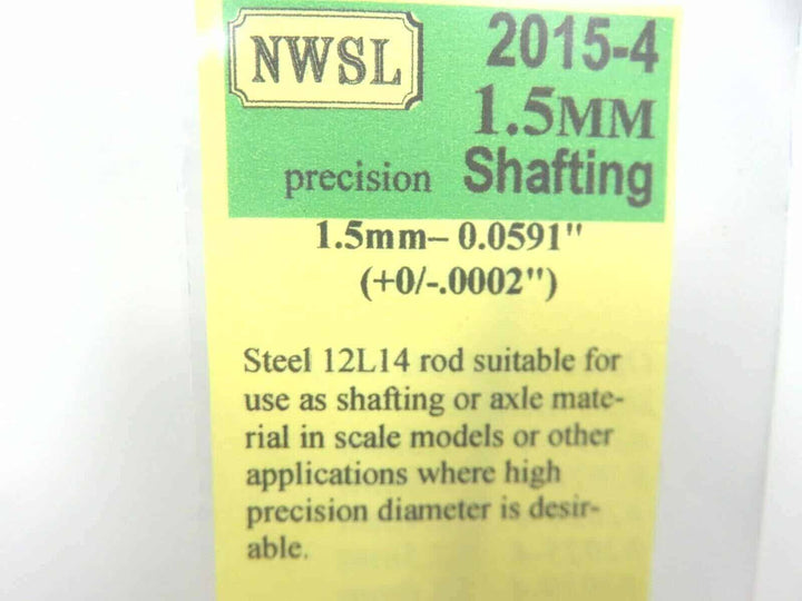 Northwest Short Line #2015-4 NWSL 1.5mm Shafting (2) 6 inch Pieces Locomotives image 1