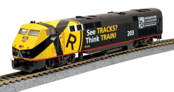 Kato 37-6119 HO Scale Amtrak Operation Lifesaver GE P42 Diesel Locomotive #203 image 0