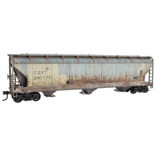 Micro Trains Accurail 2000-001 HO Scale CSX 3 Bay Covered Hopper Kit Weathered