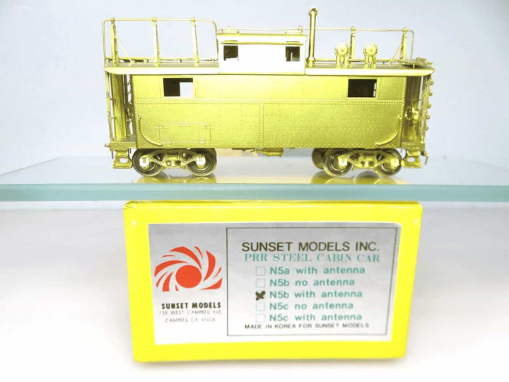 Sunset Models Brass HO Scale PRR Pennsylvania Railroad N5b Caboose W/Antenna image 1