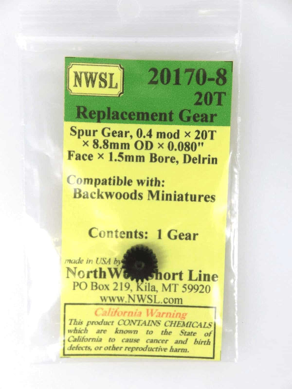 Northwest Short Line NWSL 20170-8 20 Tooth Delrin Spur Gear image 0
