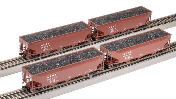 Broadway Limited 8100 HO Scale AAR 70-ton Triple 3-Bay Hopper ATSF GA-73, 4-Pack image 0