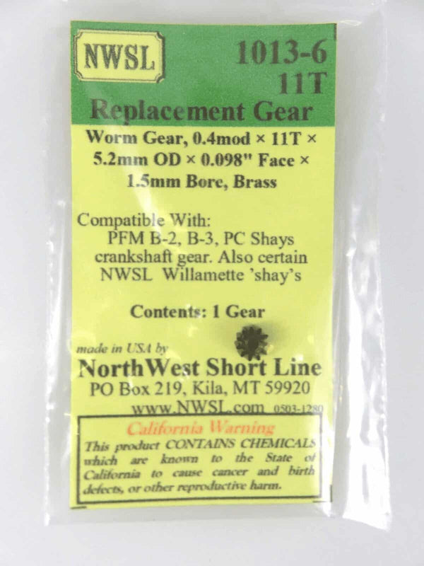 Northwest Short Line NWSL 1013-6 11 Tooth Brass Worm Gear image 0