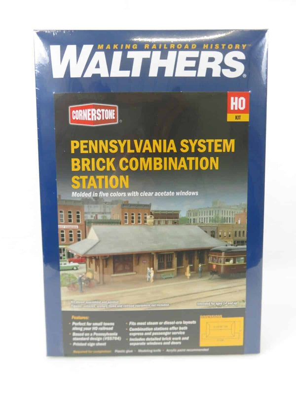 Walthers Cornerstone 933-3553 Pennsylvania System Brick Combination Station NIB image 0