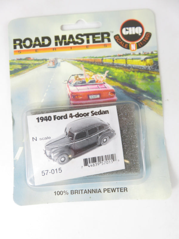 GHQ Road Master 57-015 N Scale 1940 Ford 4-Door Sedan Pewter Kit NIB