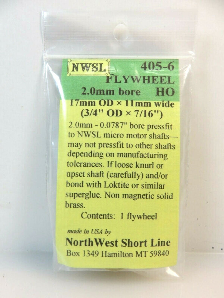 Northwest Short Line #405-6 NWSL Brass 17 MM Flywheel for HO Scale Locomotives image 2