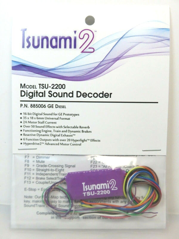SoundTraxx 885006 TSU-2200 Tsunami 2 Sound Decoder, 2 Amp, GE Diesel Locomotives image 0
