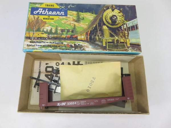 Athearn Blue Box 1453 HO Scale L&N Pulpwood Bulkhead Flatcar Kit NOS