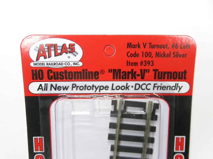 Atlas #393 HO Scale Code 100 Mark V No. 6 LH Left Hand Turnout Customline NIB image 2