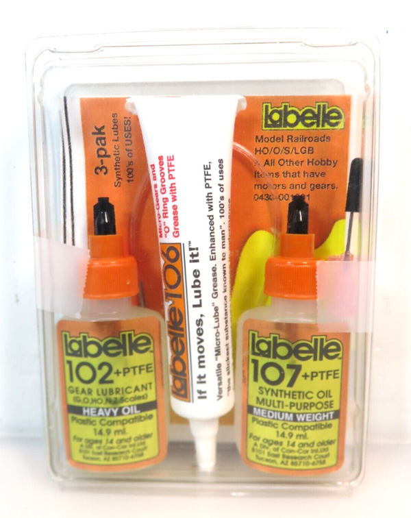 Labelle 1001 HO/O/S/G Complete Lubricant Set includes 102,107 Oil and 106 Grease
